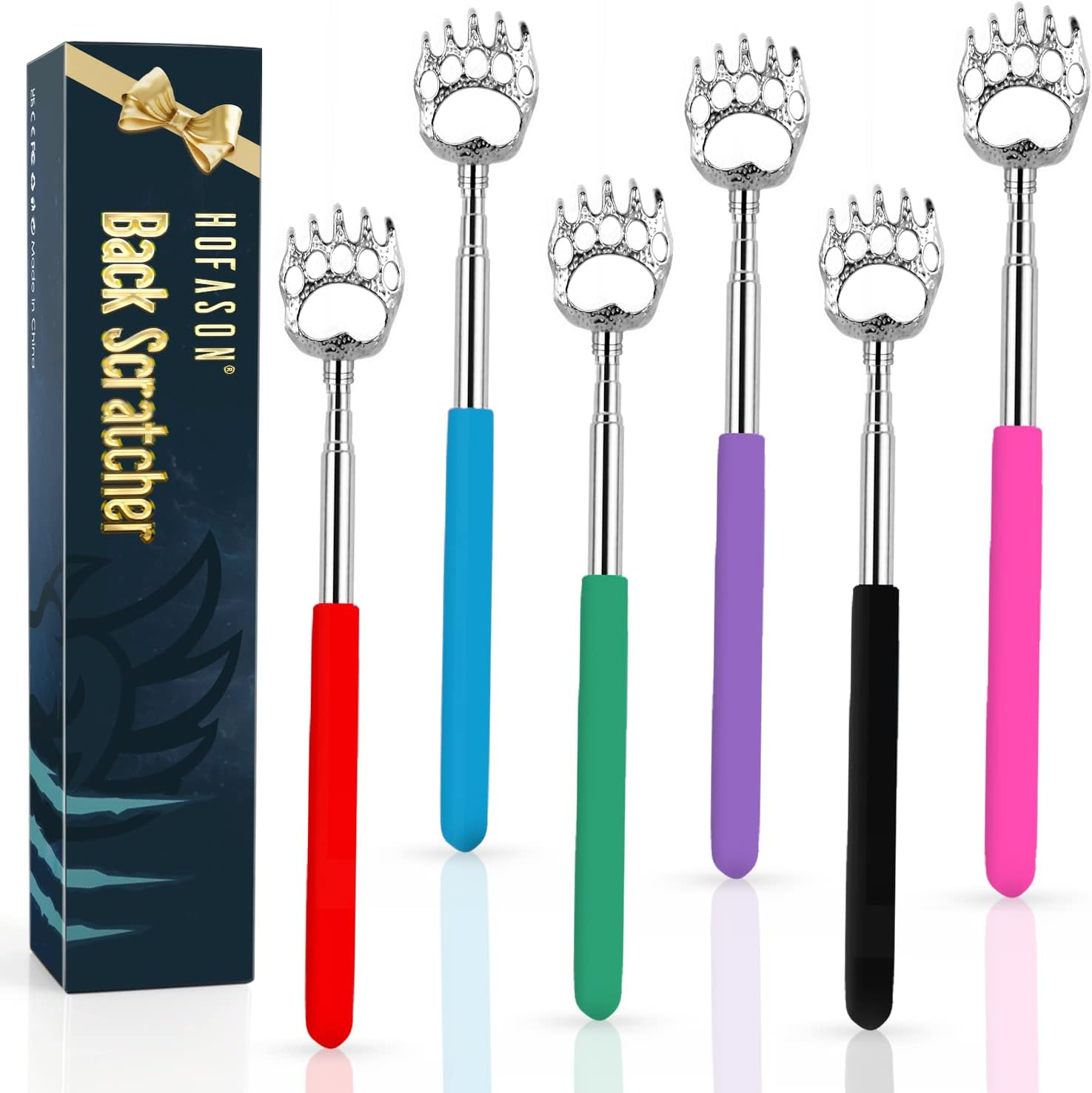 6 Pack Back Scratcher for Men Women Christmas Stocking Stuffers Novelty Idea