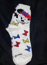 VTG Mickey  Co Disney Socks Minnie Mouse Bows Red Hat Size 9-11 A