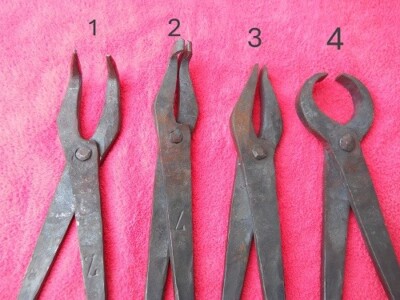 Set pf 4 Heavy Duty Blacksmith tongs / Forging tongs for hot metal work Sca/larp