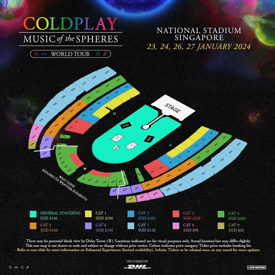 COLDPLAY MUSIC OF THE SPHERES WORLD TOUR CONCERT TICKETS, SINGAPORE - Image 2 of 4
