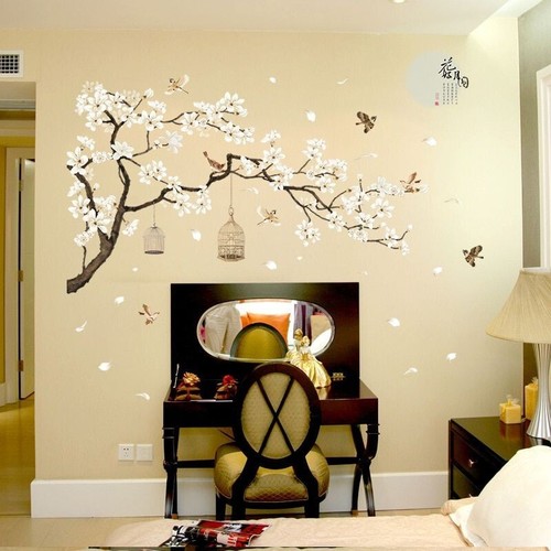 White Tree Wall Stickers Japanese Style Decoration Living Room Modern Wallpapers - Picture 11 of 12