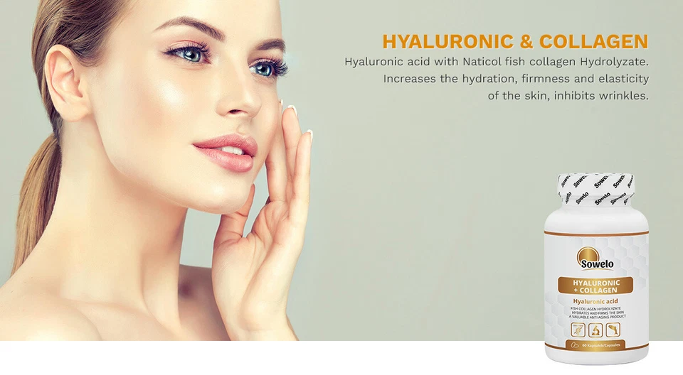Hyaluronic Acid + Collagen – Capsules – Anti-Aging & Skin Hydration – Sowelo - image 4 of 4