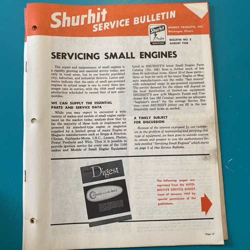 1958 1960 1961 Shurhit Service Bulletins - Picture 5 of 10