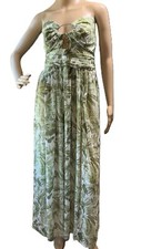 L'Atiste Womans Olive Tropical Halter Floral Maxi Dress 1X Resort Vacation Beach