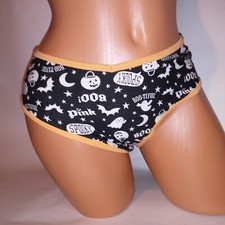 Victoria Secret PINK Panty Cheekster Black Orange White Halloween Ghost Pumpkin