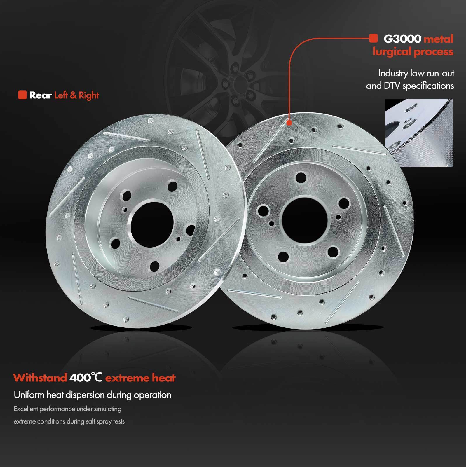 2x Drilled Brake Rotor for Scion tC 2011 2012 2013 20142016 L4 2.5L