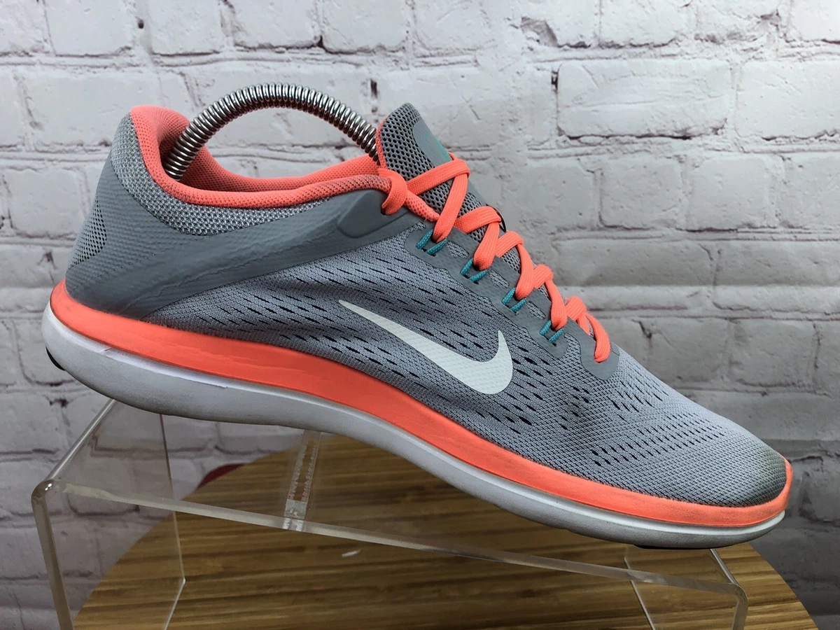 Nike Flex RN 2016 Running Shoes 830751 003 Gray Orange Womens Size 10