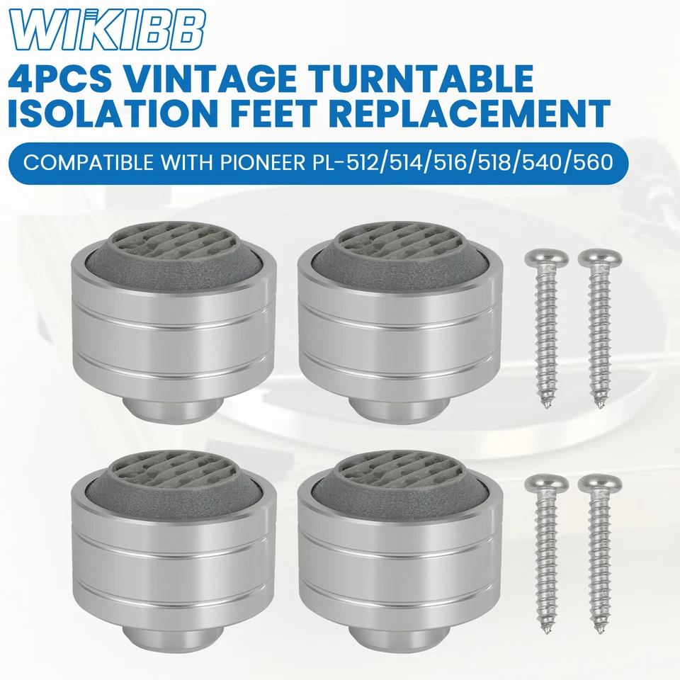 Pies de repuesto de aislamiento de tocadiscos para Pioneer PL-512/514/516/518/540/560 4 PIEZAS Foto 2 de 4
