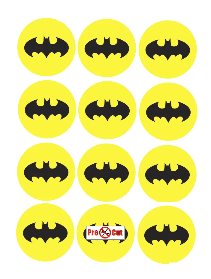 35 Batman Logo Cupcake Cake Toppers Decorations Edible Wafer Paper *Pre  Cut* 643989250723 | eBay