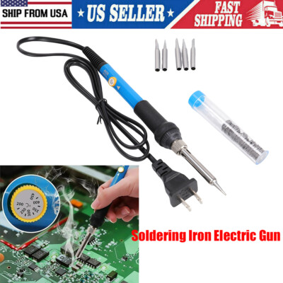 Soldering Iron Electric Gun Adjustable Temperature 60W Welding Solder Wire Kit