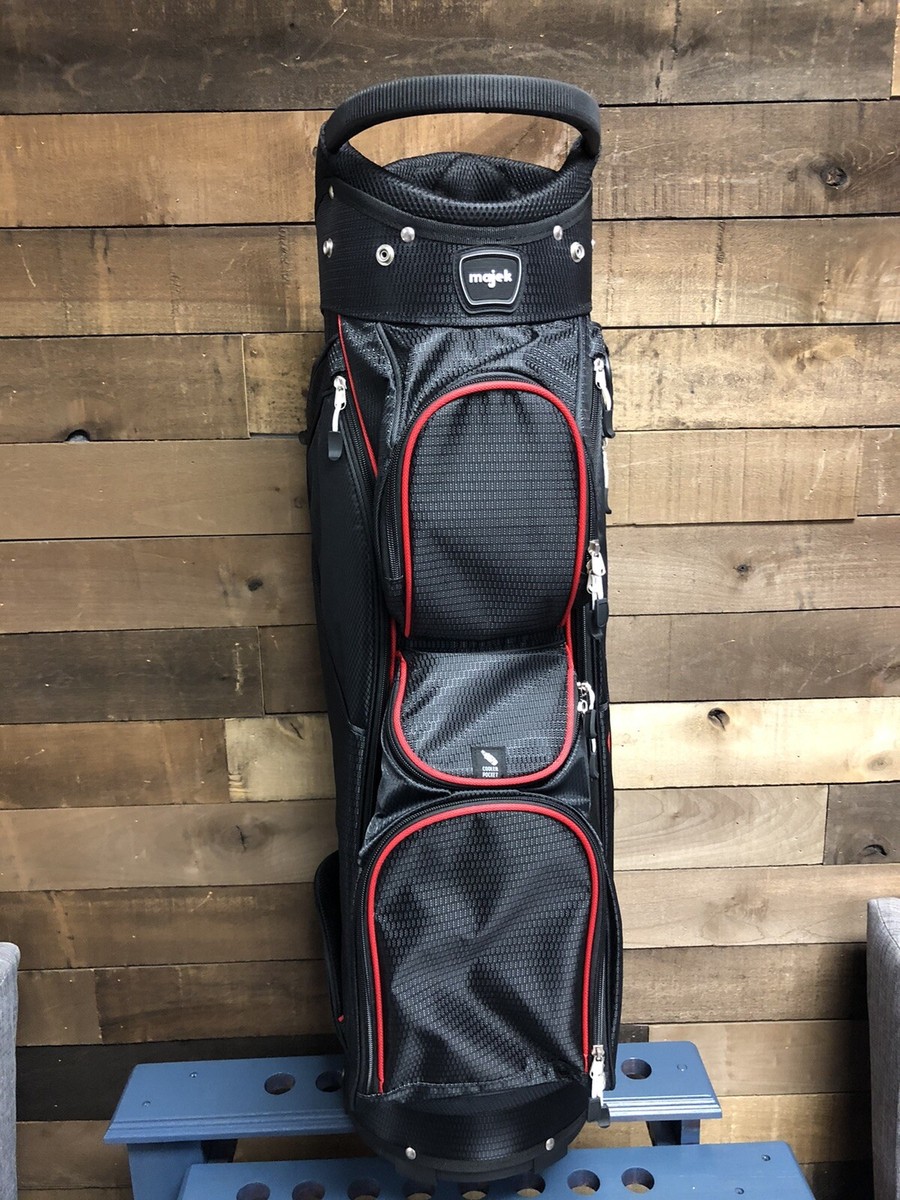 DEMO Majek Men's Black Red Golf Bag 9 inch 14-Way Separator