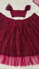 Latest Georgette Maroon Lehenga Choli With Net Dupatta For Indian Function