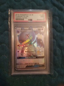 2019 Banette GX Full Art Shiny #SV61 PSA 9 Hidden Fates Graded MINT TCG S&M