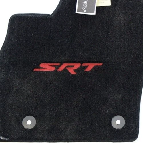 Juego de alfombrillas Dodge Durango SRT 2016-2025 rojo logotipo 3 logotipos negro actualización premium Foto 2 de 3