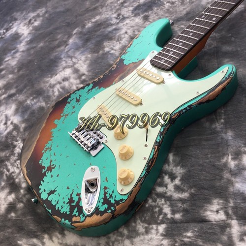 1963 ST Heavy Relic Chitarra elettrica Super Faded Aged Surf Green 3 colori Sunburst - Foto 8 di 12
