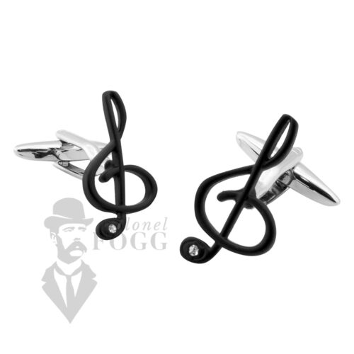 Treble Clef  Novelty Cufflinks With Jewel Detail - Product Video on Listing - Picture 1 of 1