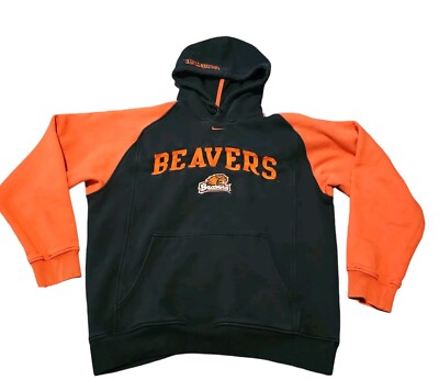 Vintage Y2k Nike Team Oregon State Beavers Hoodie Sweatshirt Embroidered Logo M