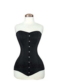 Heavy Duty Double 26 Steel Boned Over Bust Long Line Training Cotton Corset 