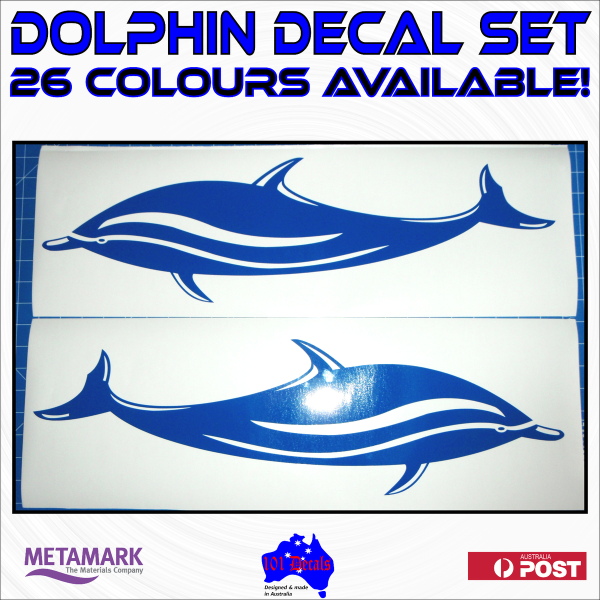 59cm DOLPHIN decal sticker set.Fishing boat,half cabin,caravan