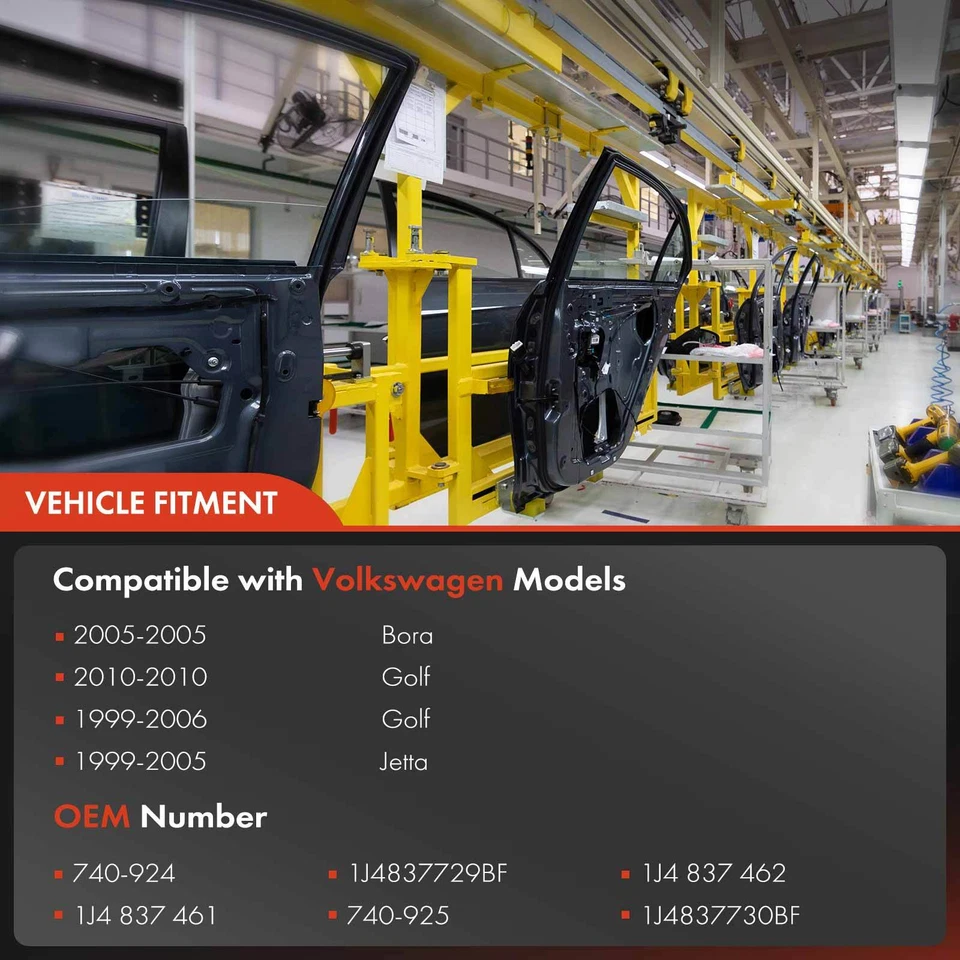 2x Regulador de ventana sin panel sin motor para Volkswagen Bora Golf Jetta delantero L/R Foto 4 de 4