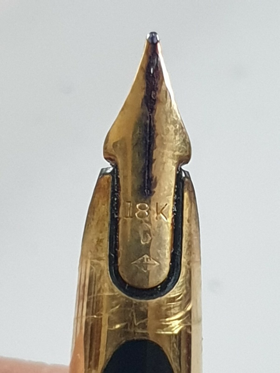 Stylo Plume Waterman Plaque Or - Plume Or 18K, Parure Complète, Boîte Date 1959, Occasion