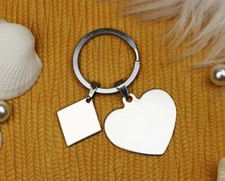 Heart Key Ring Metal Keychains Sweet Heart Key Chain Engrave Photo Keychain Gift
