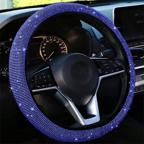 1PC Crystal Diamond Steering Wheel Cover Bling Glitter Interior Car Protector - Picture 8 of 16
