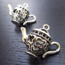Teapot Charm 34mm Large Antiqued Silver Plated Pendant 9839 - 1, 2 Or 5PCs