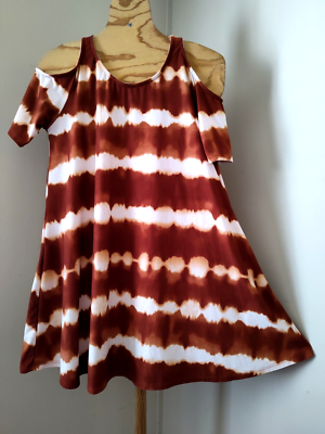 brown entro dress Entro Women's Brown Stripe Ruffle Sleeve Dress main image 1