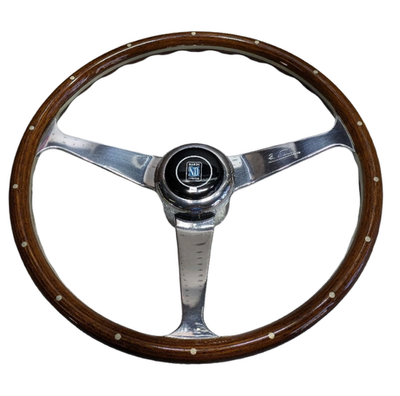 NARDI ANNI 50 Wood Steering Wheel 380mm Silver Polish Classic