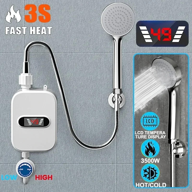 Elettrico Istantaneo 3500w Rubinetto Acqua Calda con Termostato - Miniatura 2