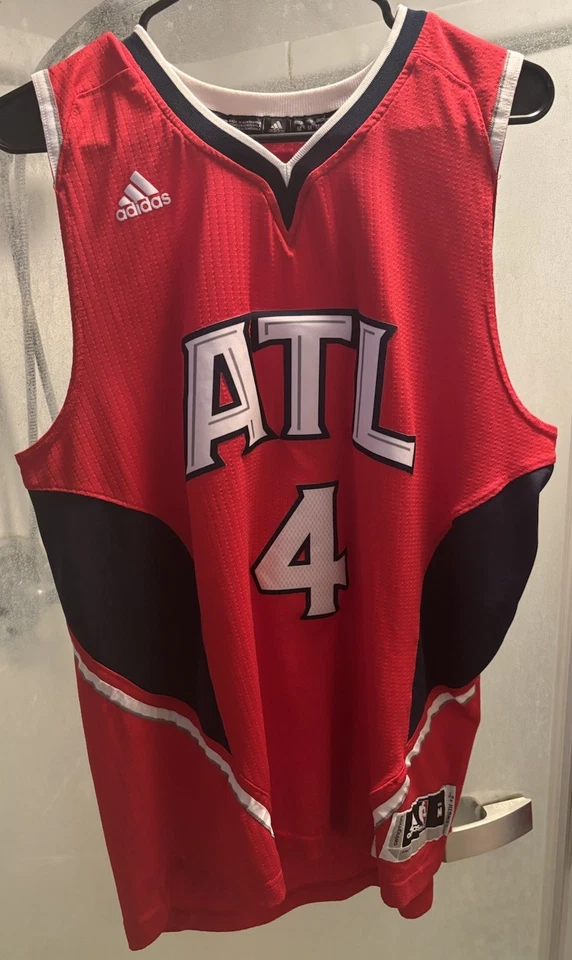Camiseta Paul Millsap Atlanta Hawks NBA Masculina M Vermelha Adidas 2014 Antiga Alternativa #4 - Imagem 3 de 4