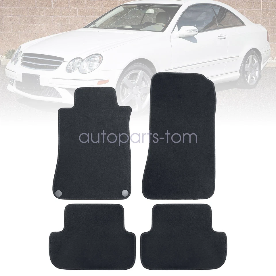 Alfombrillas alfombra para Mercedes-Benz W209 CLK 500 350 280 2003-2009 terciopelo negro Foto 2 de 4