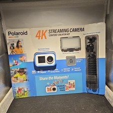 Polaroid 4K Streaming Action Camera ID922 20MP Dual Screen Kit Wi-Fi Waterproof