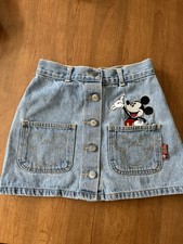 Rare Vintage 90s Mickey  Co Girls Size 7 Blue Denim Skirt