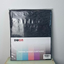 Ombre Sheer Curtains 2 White to Black Ombre
