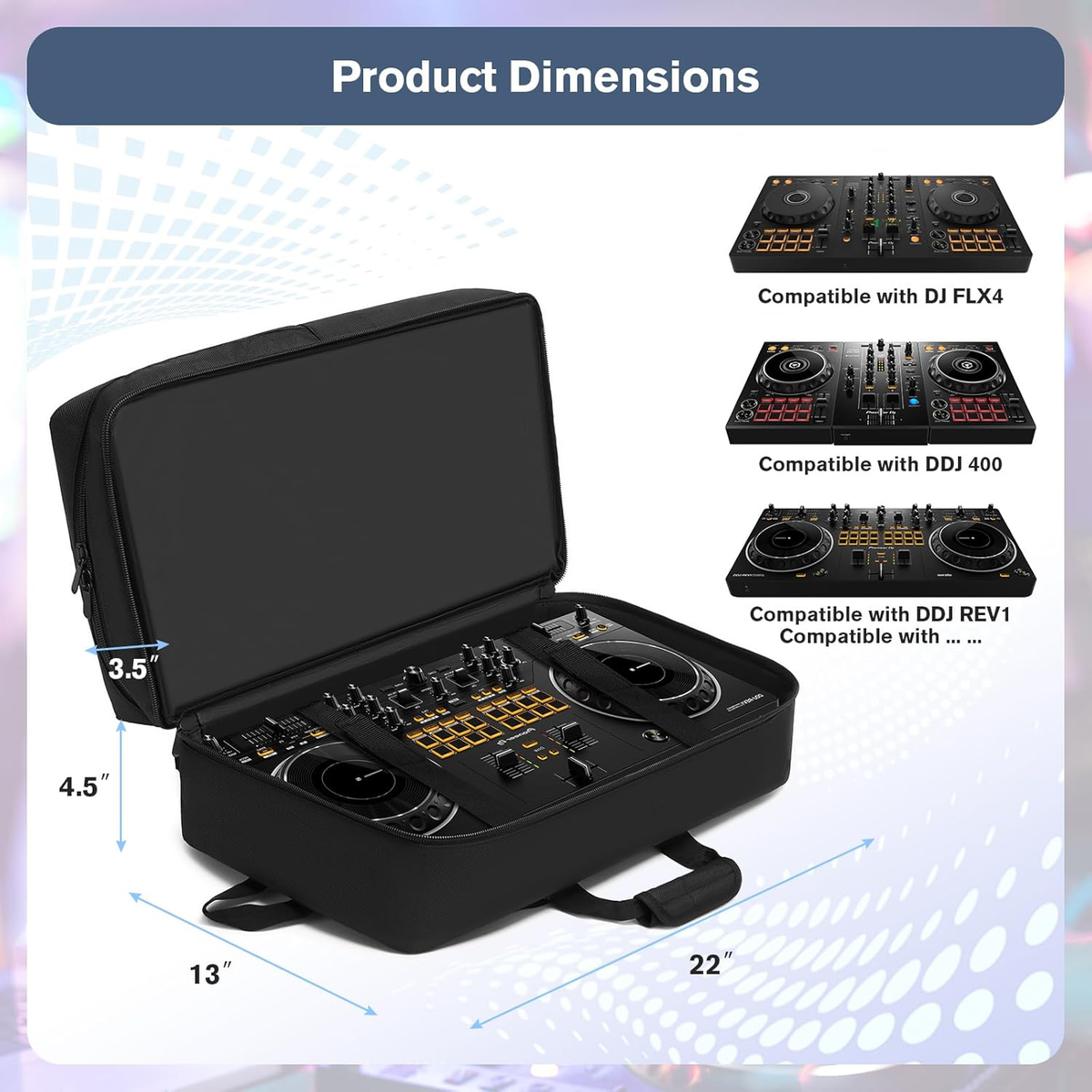 DJ Controller Case Compatible with Pioneer DDJ-FLX4/DDJ-400/DDJ