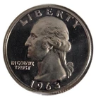 1963 PROOF CAMEO SILVER WASHINGTON QUARTER  (Q93)