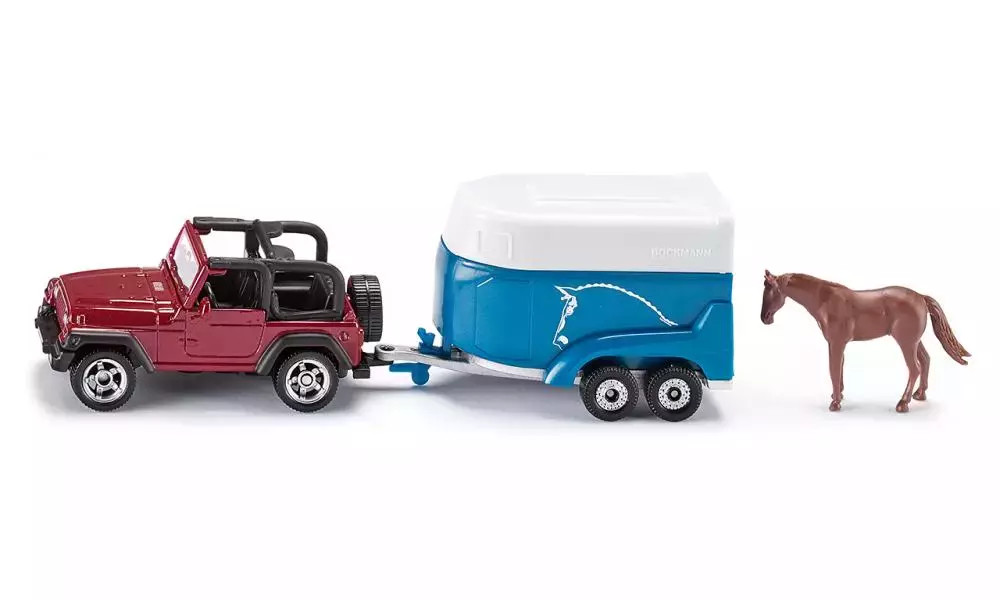 4006874016518 Jeep z przyczep na konie 1:55 Siku