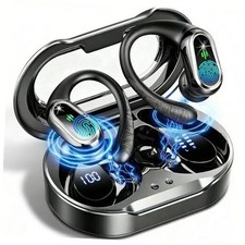 Wireless Earbuds, 2026 Bluetooth 5.4 Headphones Sport, 60Hrs HiFi Victory Black