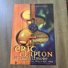 Affiche originale de concert 13x19 Eric Clapton 1994 San Francisco Fillmore