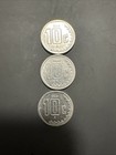 3 Coin Set Mexico Diez Centavos 1993-1995