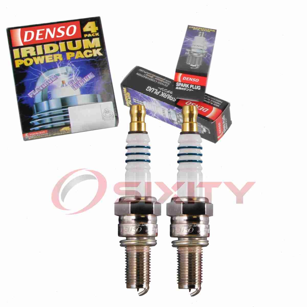 2 pc DENSO 5366 Iridium Power Spark Plugs for IU27A 3521 Ignition Wire fo