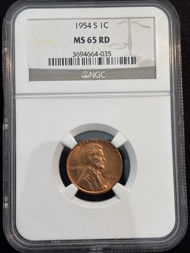 1954 S Wheat Cent NGC MS65RD