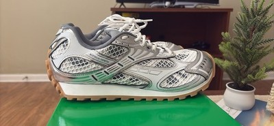 Bottega Veneta Orbit Sneaker Technical White Silver Mesh Low Top Shoes