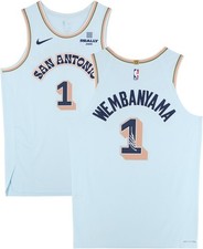 Victor Wembanyama Spurs Signed Light Blue Nike City 2024-25 Authentic Jersey
