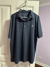 Johnnie O Polo Mens L Color Midnight Blue Prep-Formance Tagless USA Flag