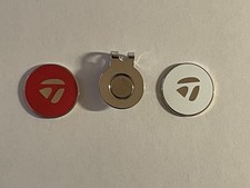  2 TaylorMade 1" Coin Style Golf Markers With Bonus Hat Clip - A Great Deal 