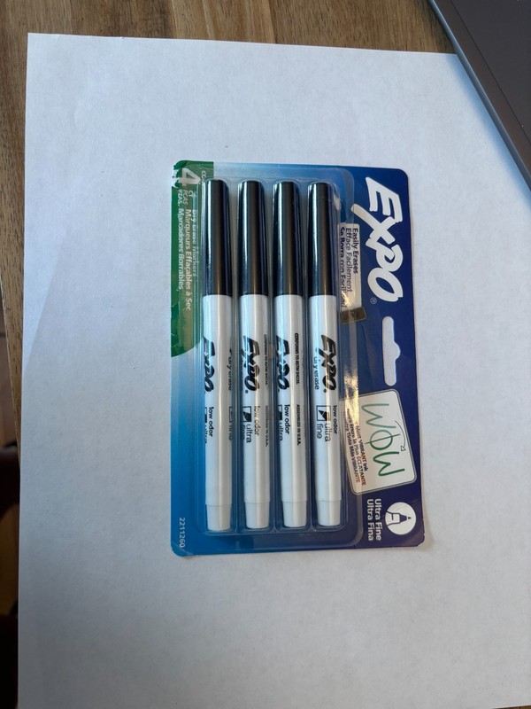 EXPO Vis-A-Vis Wet-Erase Markers Ultra-Fine Assorted Colors 4/Pack SAN2134341A