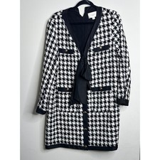 Tuckernuck Pomander Tweed Houndstooth Bow Mini Dress